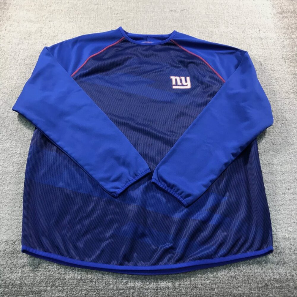 BNWT NEW YORK GIANTS NY Mens Sweatshirt Pullover Majestic Thermabase Blue NFL XL